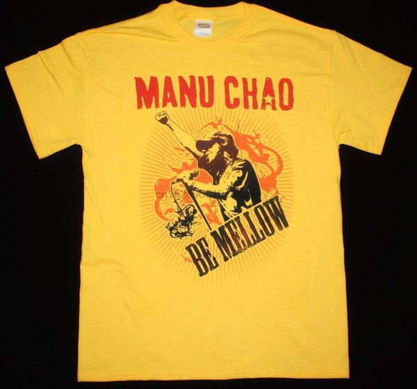 manu chao be mellow mens yellow t shirt radio bemba mano negra ska punk malavida sport hooded sweatshirt hoodie